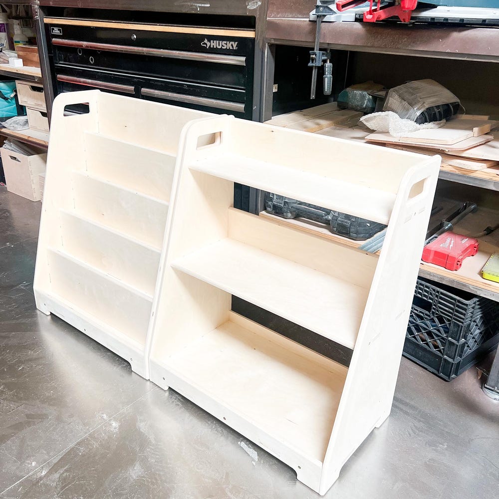 Made In USA! Montessori Bookshelf Toy Shelf Combo Set Montessori Wooden Furniture Wooden Bookshelf Toddler Birthday Gift Idea- LORI - Image 2