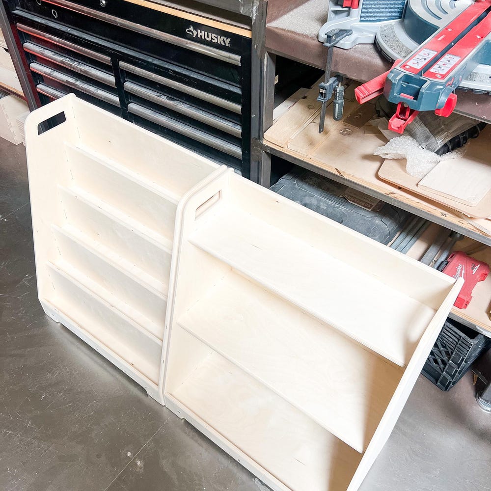 Made In USA! Montessori Bookshelf Toy Shelf Combo Set Montessori Wooden Furniture Wooden Bookshelf Toddler Birthday Gift Idea- LORI - Image 3