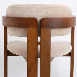Modern style dining chair, Made of hornbeam wood, Produced by hand, Custom color and fabric options are available.
