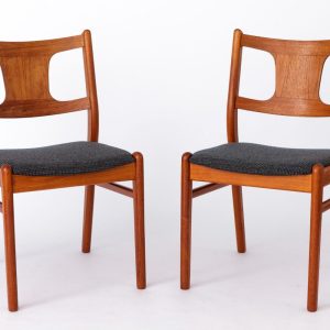 Pair of Vintage Teak Chairs | Danish Design | 1960s | Worldwide Shipping | Refurbished & Upholstered