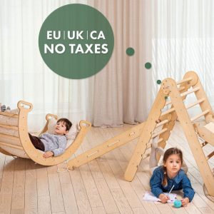 Birthday gift for Kids and baby, Montessori climber set with climbing arch, Triangle climber Kletterbogen mit kissen, Klettergerüst indoor