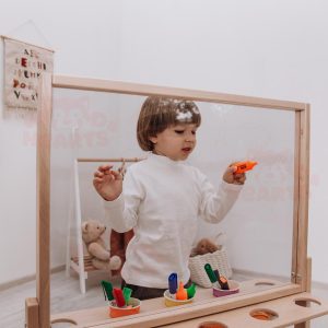 Acrylic Paint Stand for Kids, Double Sided Indoor Easel, Acrylic Toddler Art Easel, Wipe Off Easel, Art Display, Free Standing Art Board