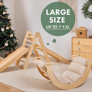 kletterdreieck mit rutsche, Kinder klettergerüst indoor, Kletterbogen mit kissen, Weihnachtsgeschenke für Kinder, Climbing triangle set
