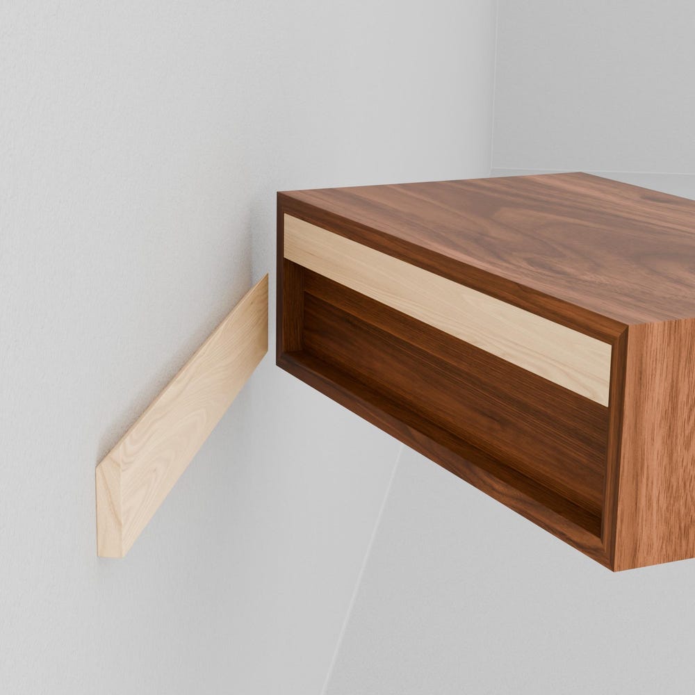 Floating Nightstand Handmade in Solid Walnut - Image 3