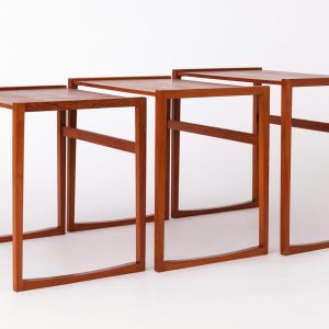 Set of 3 vintage teak side tables – 1960s design