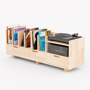 Record Player Stand, Vinyl Record Storage, Turntable Stand, Record Cabinet with Drawers