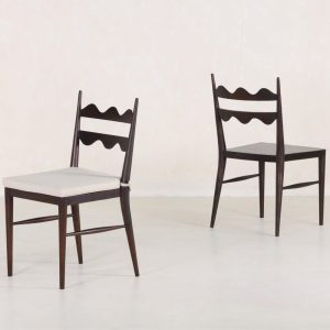 French Modern Wave Wooden Dining Chair