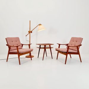 Mid-century Rare Scandinavian solid teak lounge chair By Fredrik Kayser for Vante, 1950s