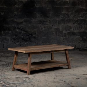 Vintage Reclaimed wood Coffee table With shelf | Rustic Farmhouse coffee table | Handcrafted from Sleeper/Barn Wood | Easily Customisable