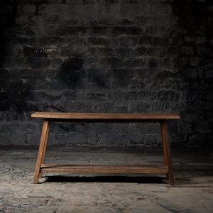 Vintage Reclaimed wood Console table With shelf | Rustic farmhouse Sleeper/Barn wood Console table | Easily Customisable in Size and Finish