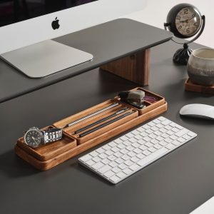 Wood Desk Organizer Set, Pen Holder, Handmade Tray, Custom Gift, Personalized Organizer