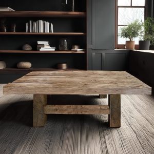 rustic handmade custom size wooden coffee table old style farmhouse decor natural live edge reclaimed solid rectangular barn wood table gift