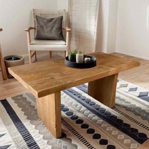 Rustic Wooden Coffee Table for Living Room, Handmade Mid Century Live Edge Table Brown Farmhouse Unique Solid Modern Side Tables