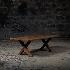 il_1000x1000.6463692050_apa1.jpg Vintage Classic Old Reclaimed Weathered Wood Cross Legs Coffee Table | Bleach Finish Wooden center Table | Vintage Farmhouse Sofa Table