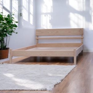 Handmade Wood Bed Frame for Bedroom Decor - The Romi Custom Wooden Full Bed Frame - Handmade Furniture for Living Room Decor - Floor Bed