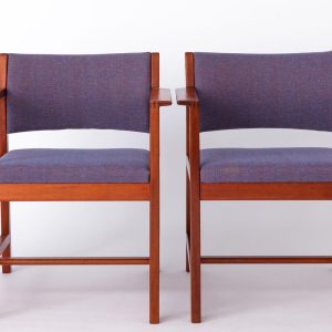 Pair of Vintage Børge Mogensen BM73 Armchairs – Danish Teak Lounge Chairs, Fully Restored (1960s, Fredericia, Denmark)