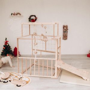il_1000x1000.6468562414_rghi.jpg Scandinavian Wooden Climbing Tower, Montessori Indoor Play Gym for Toddlers, Non-Toxic Climbing Set with Ramp, Ladder, Swings, and Play Mat