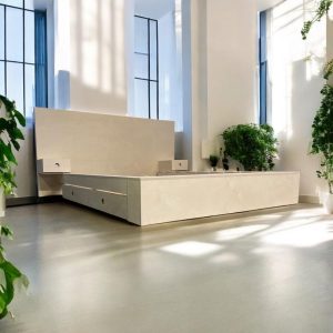 NEW Russian Birch - Minamalist Floor Bed  - Queen Bed Frame for Bedroom Decor