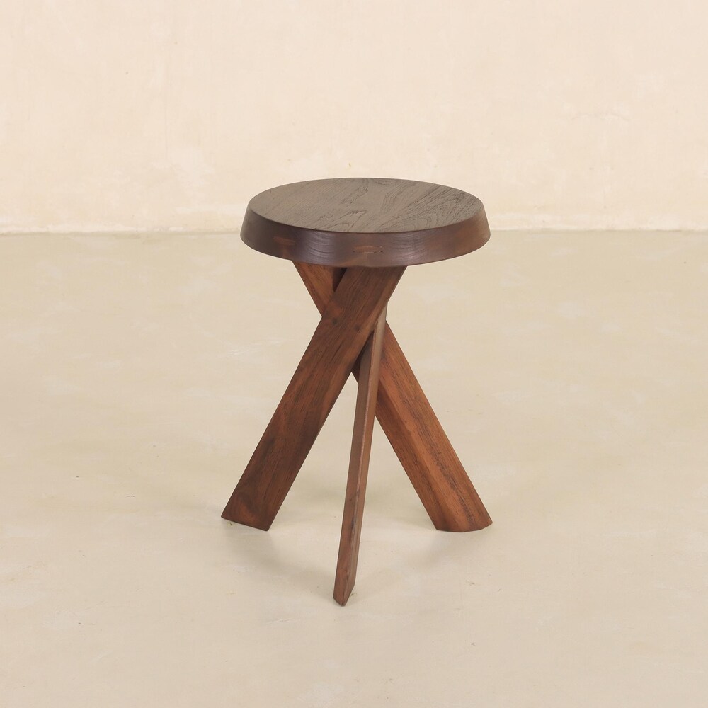 Chapo-Inspired, Teak Wooden Stool - Image 8