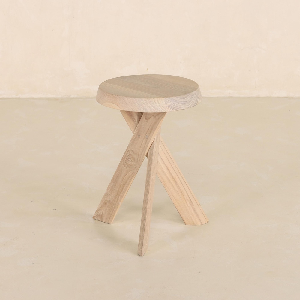 Chapo-Inspired, Teak Wooden Stool - Image 5