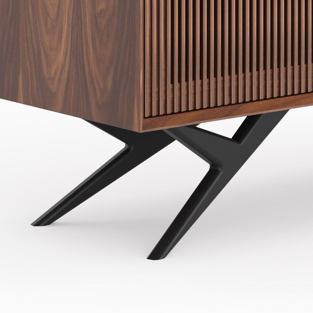 High Walnut Record Player Stand with vinyl storage in Mid Century Modern Style, Media Console, Turntable Stand - Image 8
