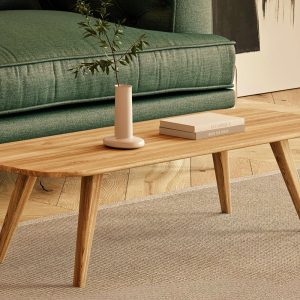 Modern Wooden Coffee Table – Minimalist Scandinavian Style, Perfect for Cozy Living Rooms & Contemporary Interiors