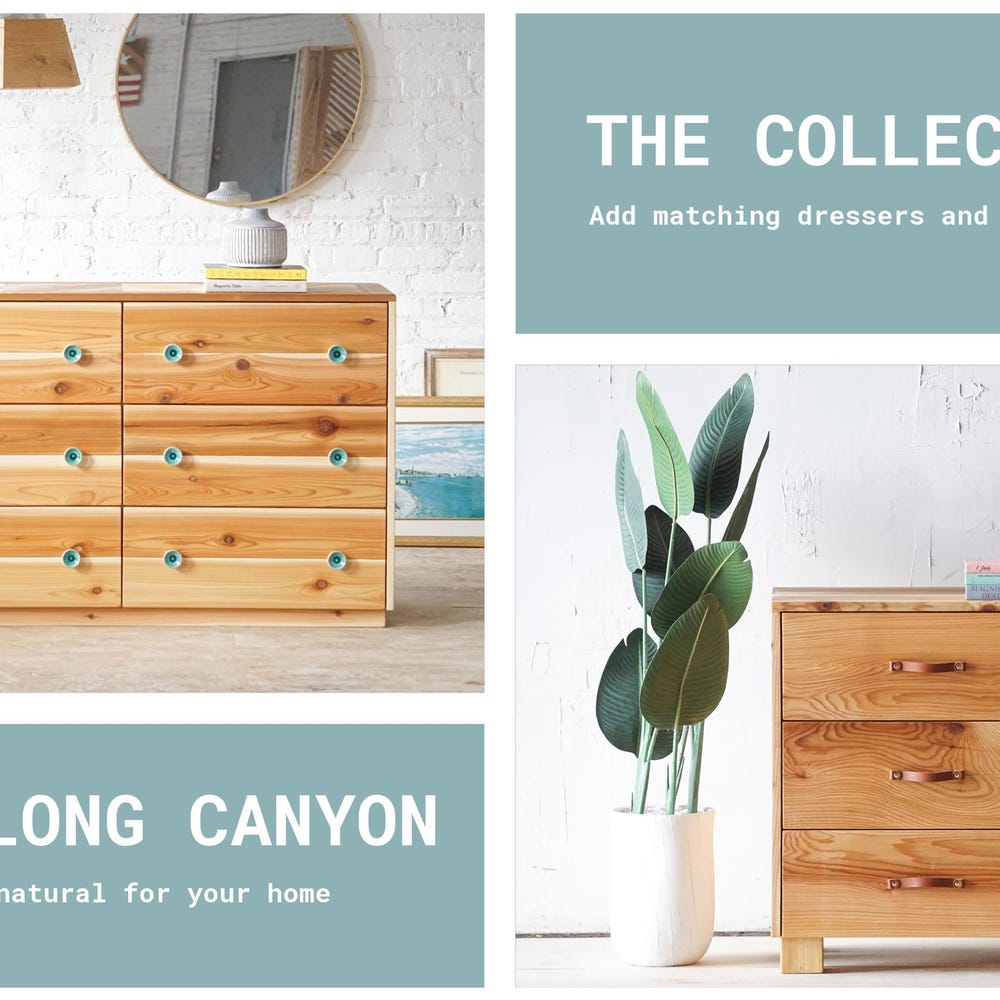 The Long Canyon - Platform Bed Frame and Natural Chevron Headboard - Modern Rustic - Organic - Handmade in USA - The Long Canyon Finish - Image 4