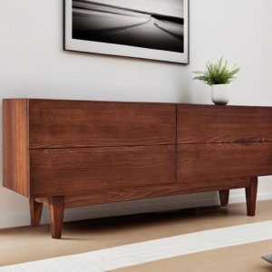 Customizable Solid Wood Media Console Table, Made to order TV Console, TV stand, Modern Media Console with Storage