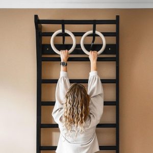 ULPU Gym Rings - Wooden Gymnastics Rings With Adjustable Straps Calisthenics | Scandinavian Design