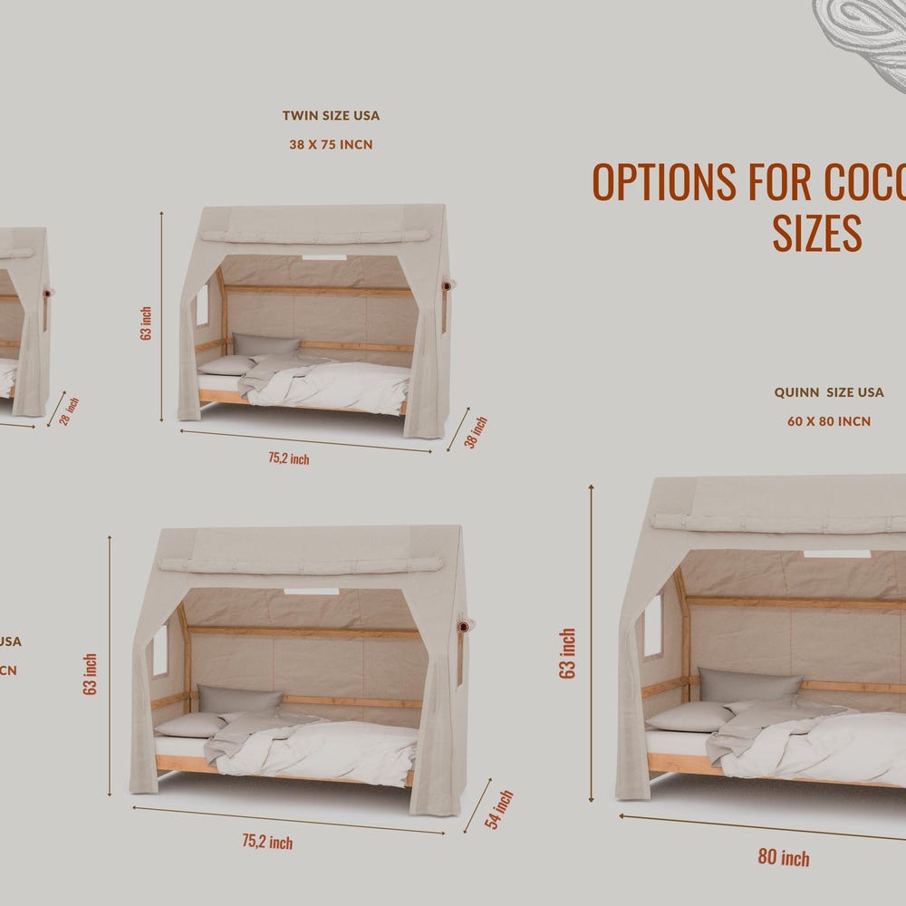 Wooden House Bed for Kids , Toddler Teepee Bed with Slats, Montessori Furniture, Children’s Bed, Christmas Gift Platform Bed Frame - Image 11