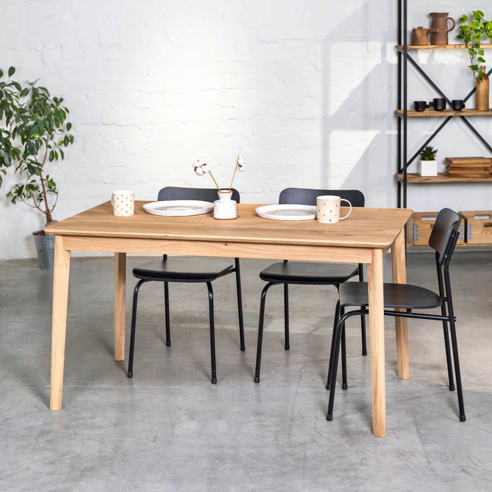 Farmhouse Furniture Oulu Wooden Oak Dining Table Unique Solid Wooden Dining Table Elegant Handmade Furniture Oak Solid Wooden Dining Table