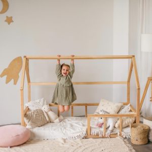 Montessori Floor Toddler Bed,  Kids House Bed Frame, Handmade Bedroom furniture, Nursery decor, First Christmas Gift, Baby Crib Size Bed