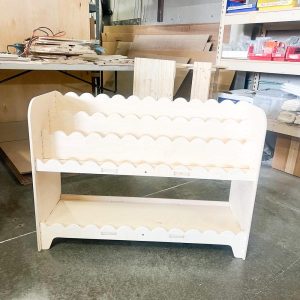 Montessori Bookshelf Toddler Bookcase Montessori Wooden Furniture Nursery Gift Wooden Bookshelf Toddler Birthday Gift- DARLA V2 Scalloped