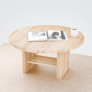 Solid Wood Coffee Table, Set Of Coffee Tables, Round Table, Walnut Coffee Table, Black Coffee Table, Japanese Coffee Table