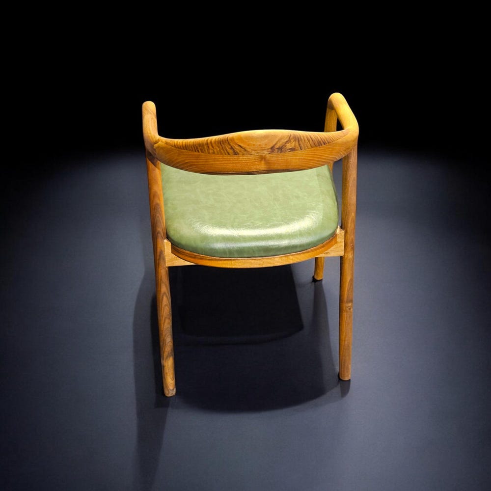 Walnut Dining Chair with Wooden Arms, Modern Wooden Dining Chair for Kitchen Table & Living Room Seating - Image 8