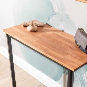 Wall-Mounted Wooden Floating Desk, Space-Saving Table with Supporting Aluminum Legs, Minimalist Home Office Table, Study Desk, Murphy Desk