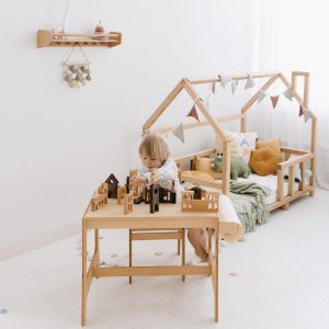 Christmas Village Set, Montessori Pretend Play Toys, Holiday Reusable Decor, Building Blocks for Toddler, Wooden Village Houses, First Gift