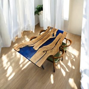 Custom Epoxy Resin River Table - Handmade Epoxy Dining & Kitchen Table, Modern Unique Furniture, Durable Wood - Resin Design