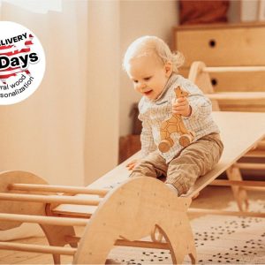 Montessori climbing set - Foldable triangle with arch and slide Small size, 1st birthday gift, Montessori furniture, Indoor Baby playground