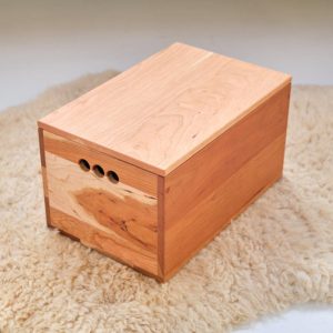 15x10x8 inch Cherry Wooden Storage Crate With Lid