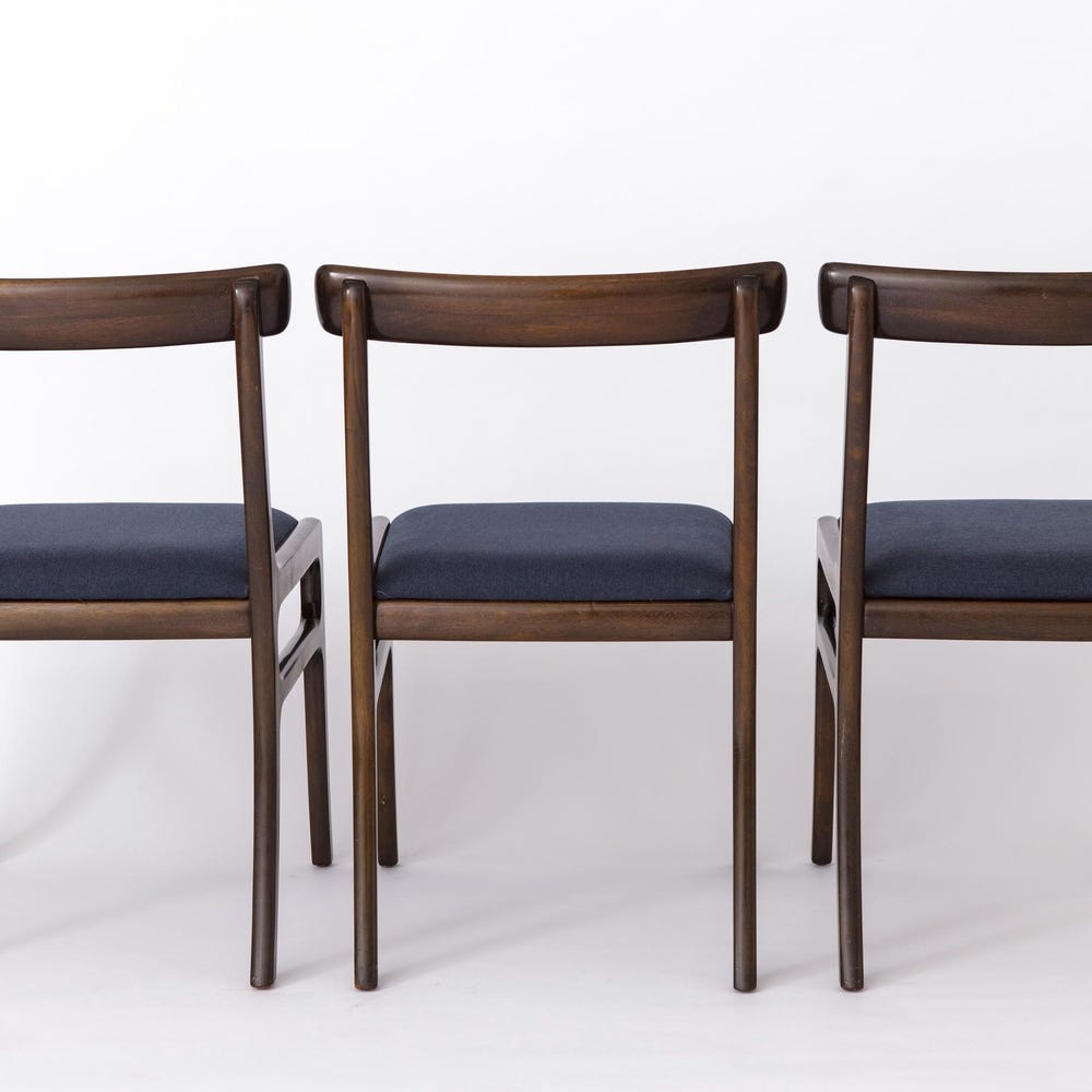 Set of 6 Vintage Danish Chairs by Ole Wanscher for Poul Jeppesen | Mahogany, 1960s Mid-Century Modern - Image 5