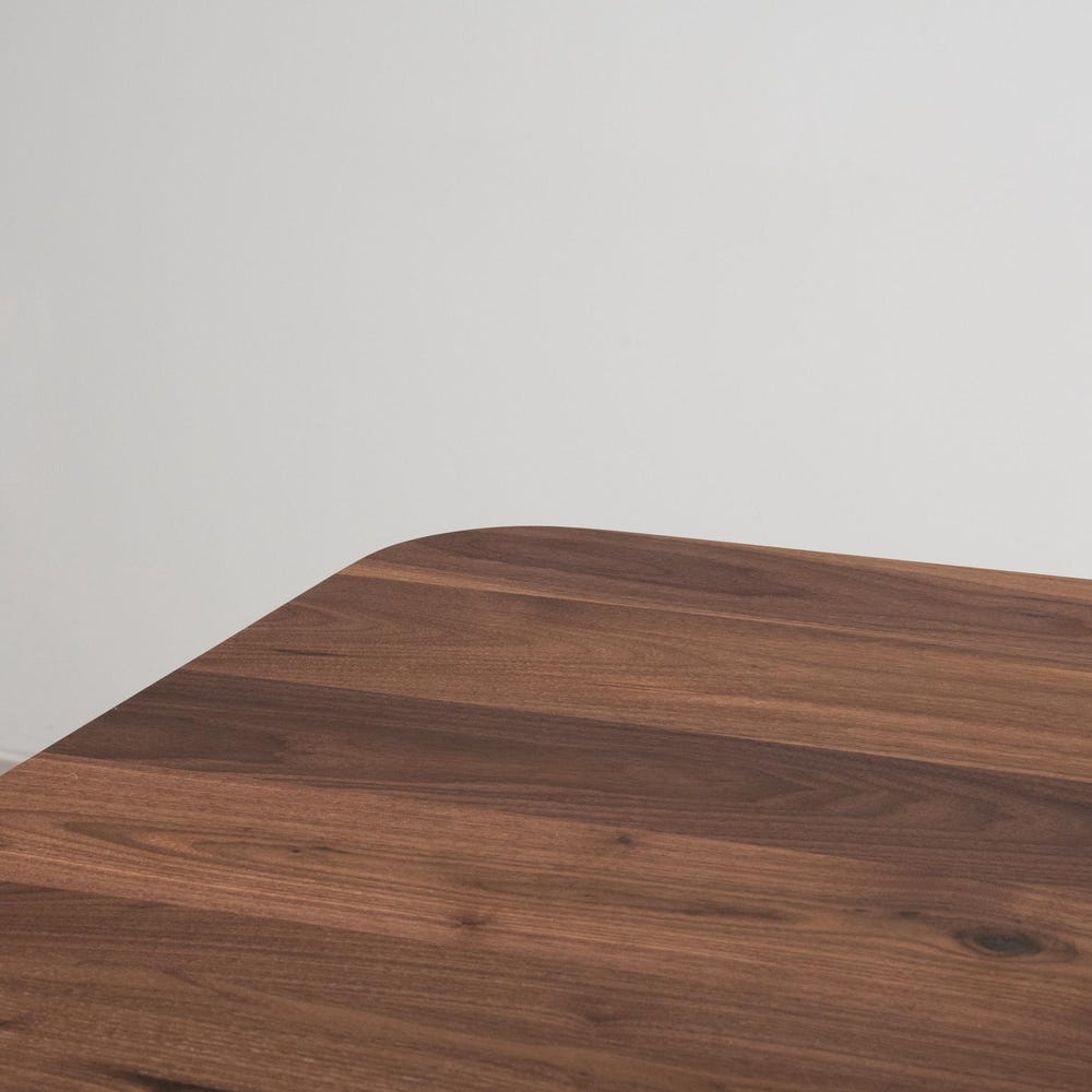 Walnut Banquette Table, Wood Pedestal Table, Pedestal Dining Table, Walnut Kitchen Nook Table, Pedestal Rectangle Dining Table for Banquette - Image 6