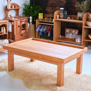 Child's Large Play Table / Activity Table with Elevated Border - All Cherry 42 x 28 x 17 inches