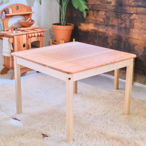 Large Square Child's Simple Table, Table with 2 Chairs, or optional Farmhouse Bench - Child Height Table 24" high x 33" Square