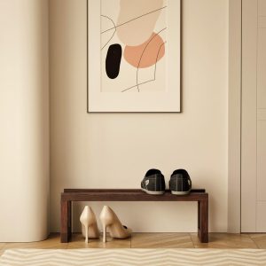 Wooden shoe shelf, handmade from natural wood, durable storage for shoes, compact, eco-friendly, perfect for entryway or closet