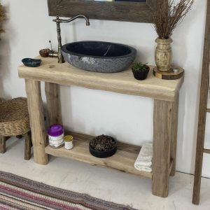 Bathroom Sink Vanity Table Walnut Wood Vanity Handmade Reclaimed Vintage Wood Live Edge Vanities Sink Farmhouse Wooden Decor Gift for Her