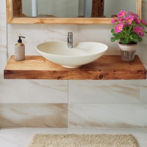 Wooden Rustic handmade bathroom vanity solid wood cabinet floating sink table counter top farmhouse home decor furniture  handcrafted shelf