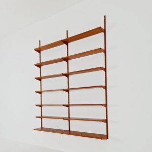 Danish modern modular teak shelving system by Kai kristansen for FH Möbel, Denmark, 1960s
