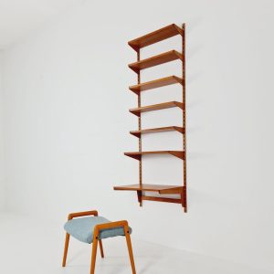 Danish modern modular teak shelving system by Kai kristansen for FH Möbel, Denmark, 1960s