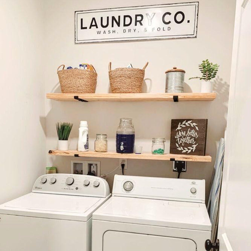 Laundry Room Shelves, Set of 2, Custom Real Wood Shelving for Laundry Storage - Image 3